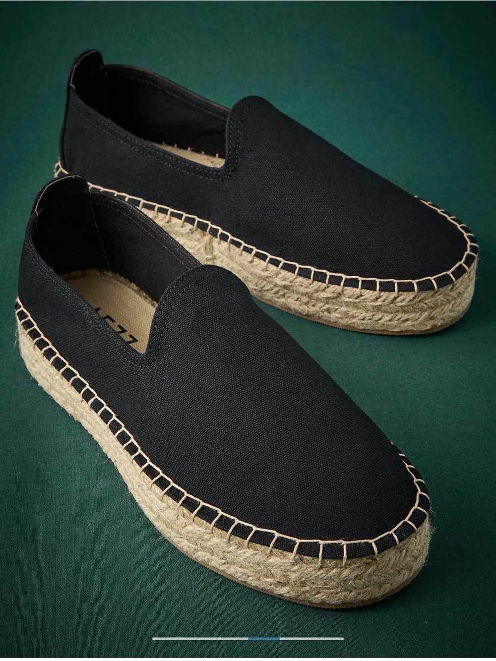 American Eagle Outfitters AE77 Premium Black Canvas Espadrilles
